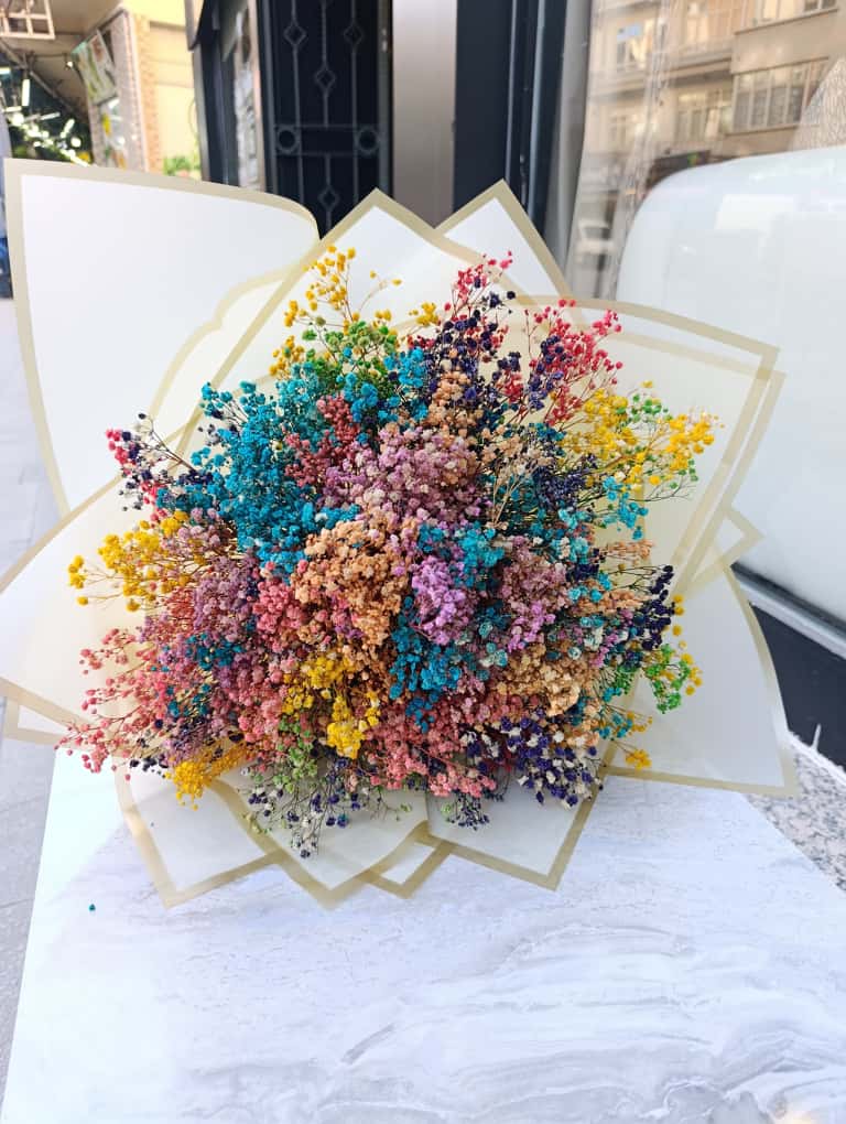 Renkli Cipso İsteme Buketi 