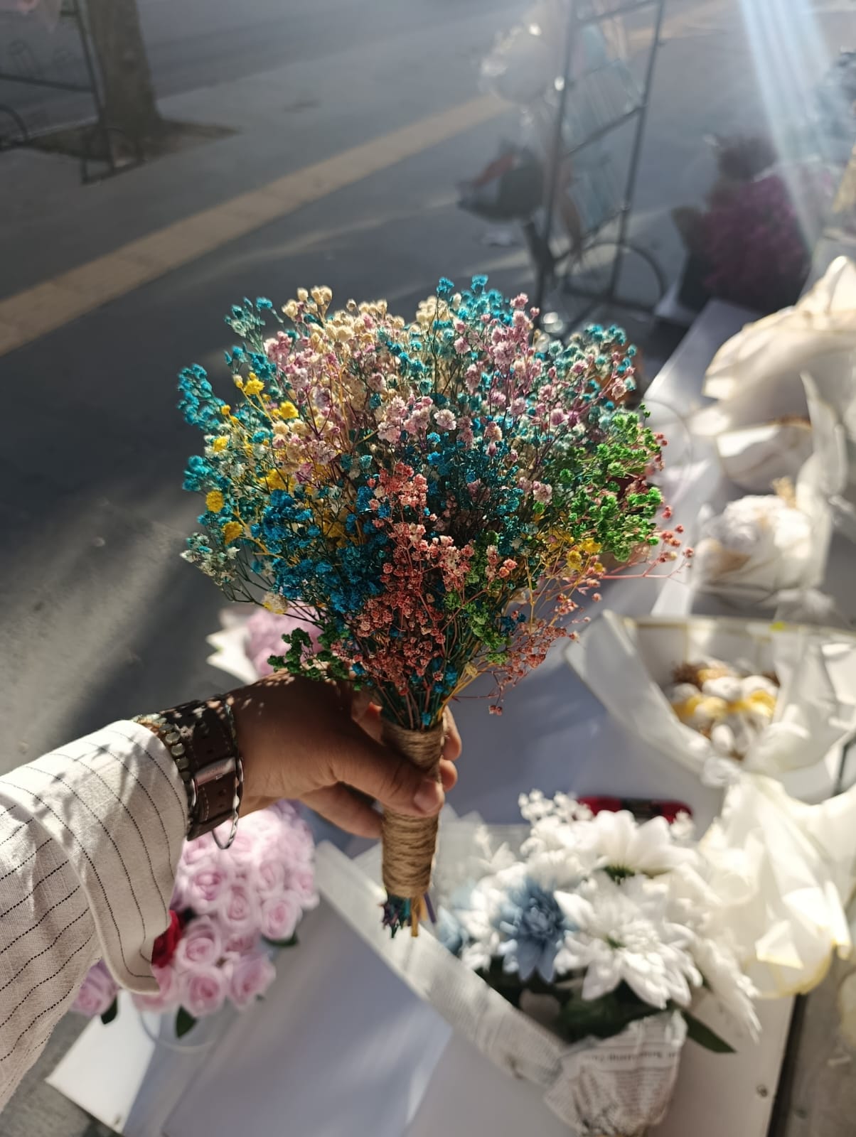 Renkli Cipso Gelin Buketi