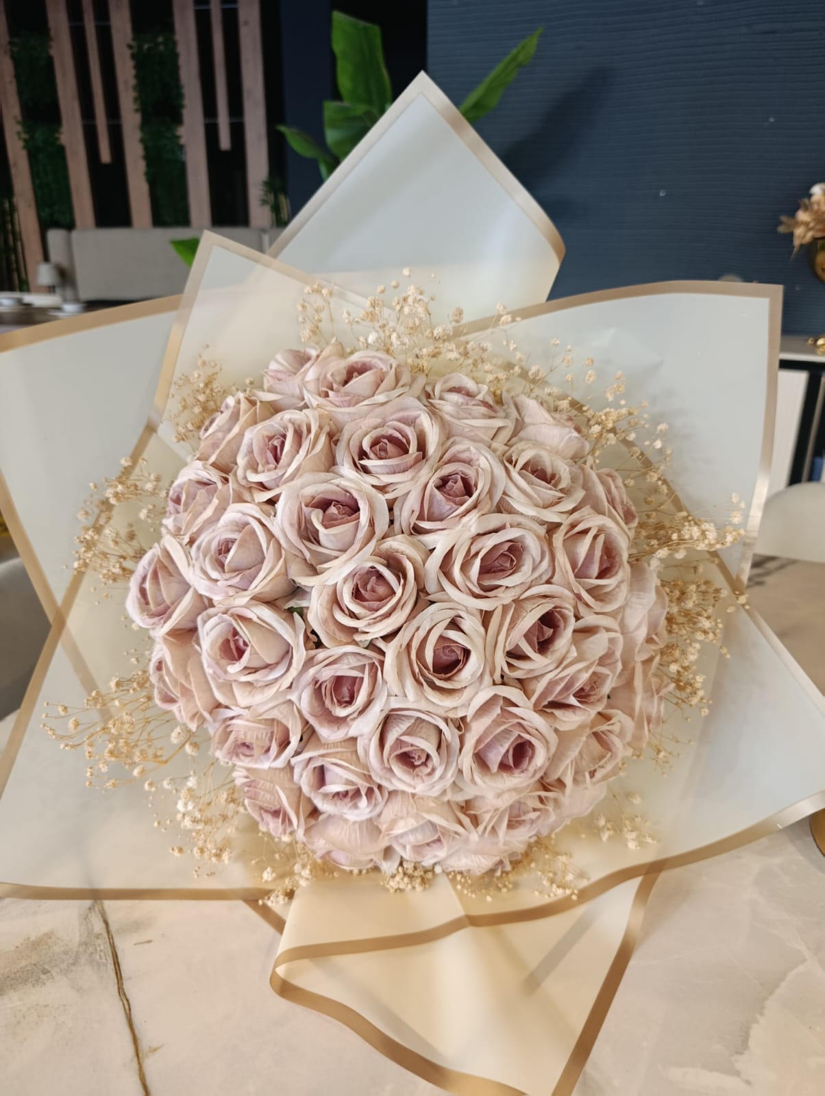 Kahve & Bej Gül İsteme Buketi