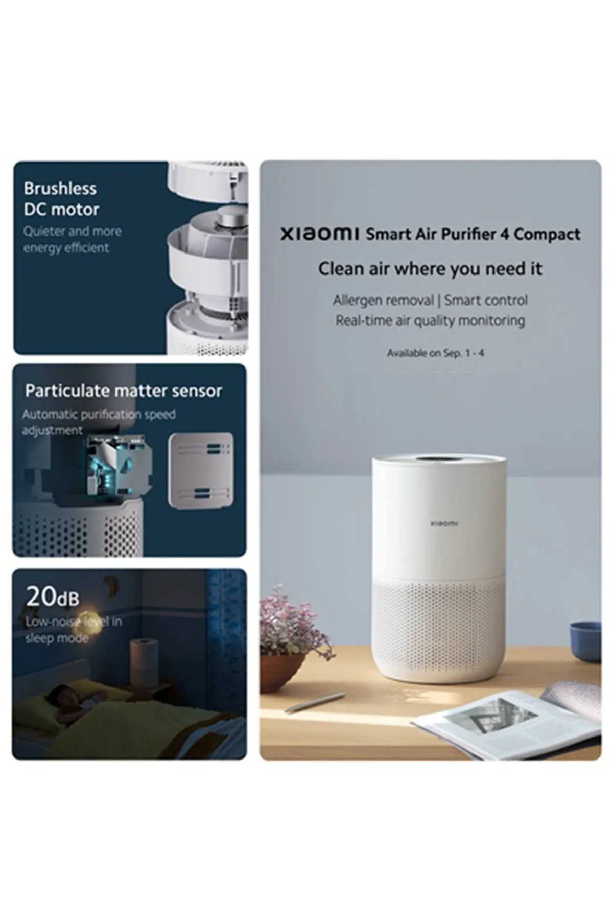 Xiaomi Smart Air Purifier 4 Compact Akıllı Hava Temizleyici