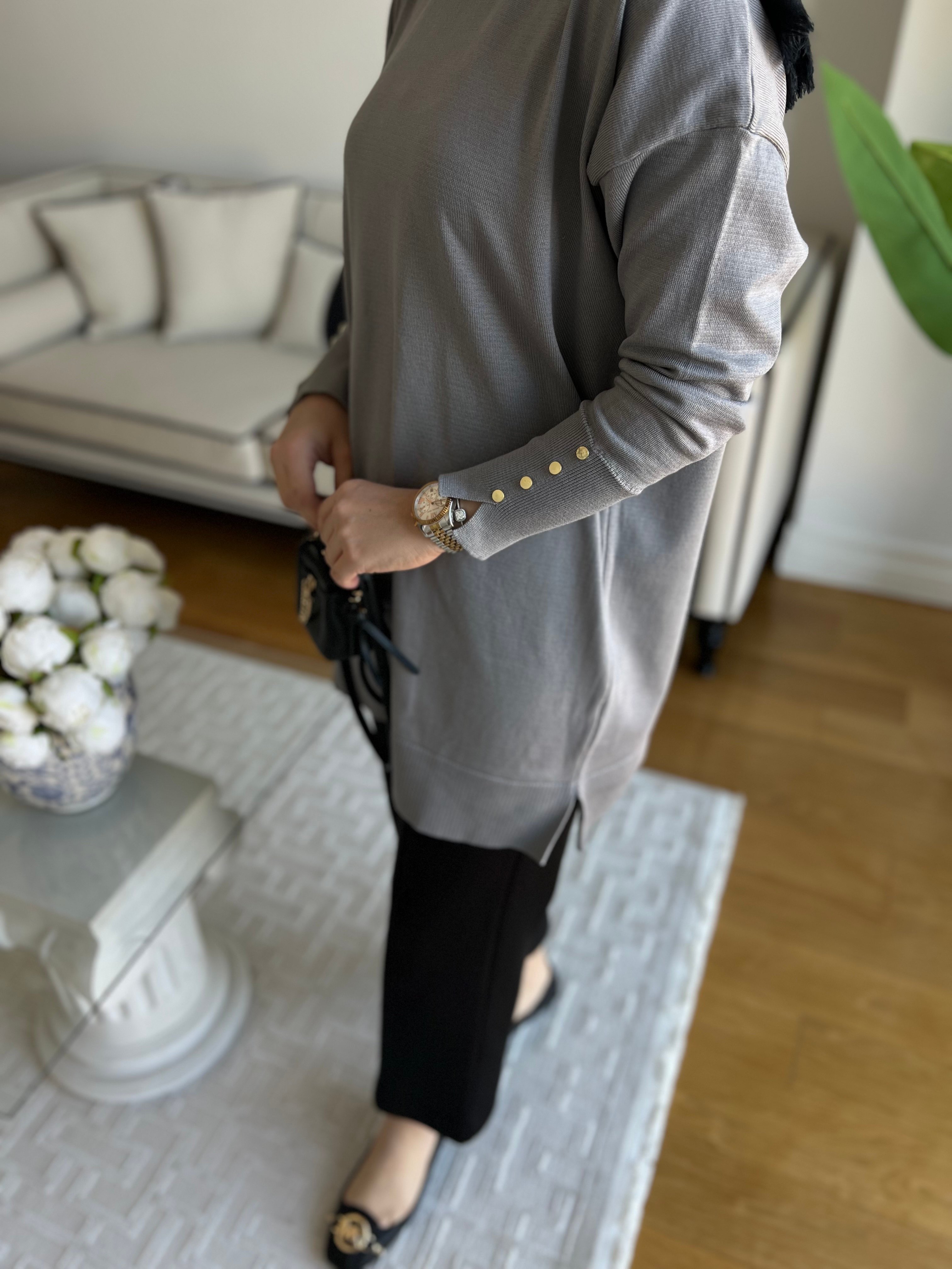 Triko Tunik Gri
