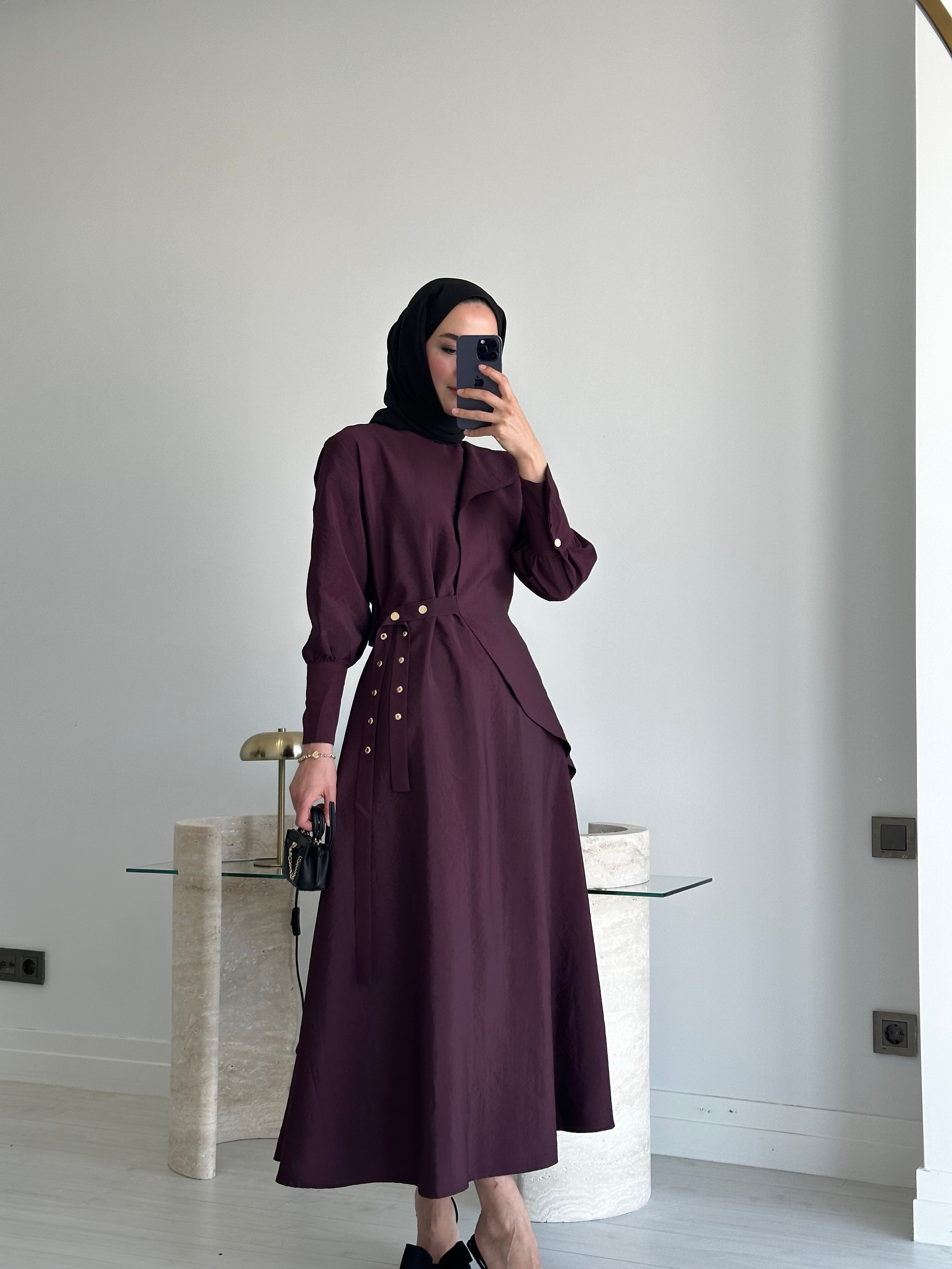 Noir Elbise Bordo
