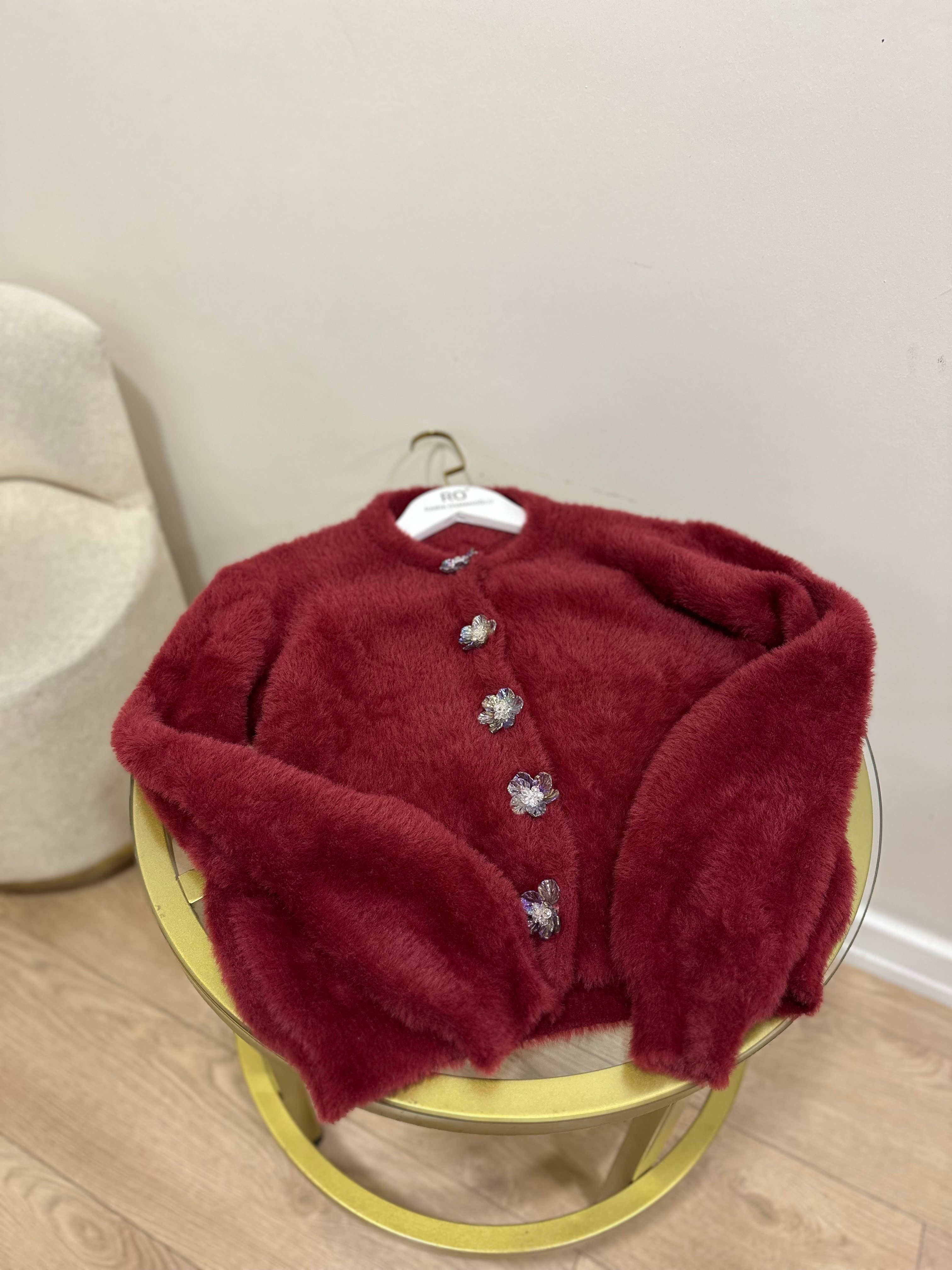 Lilyum Angora Hırka Bordo