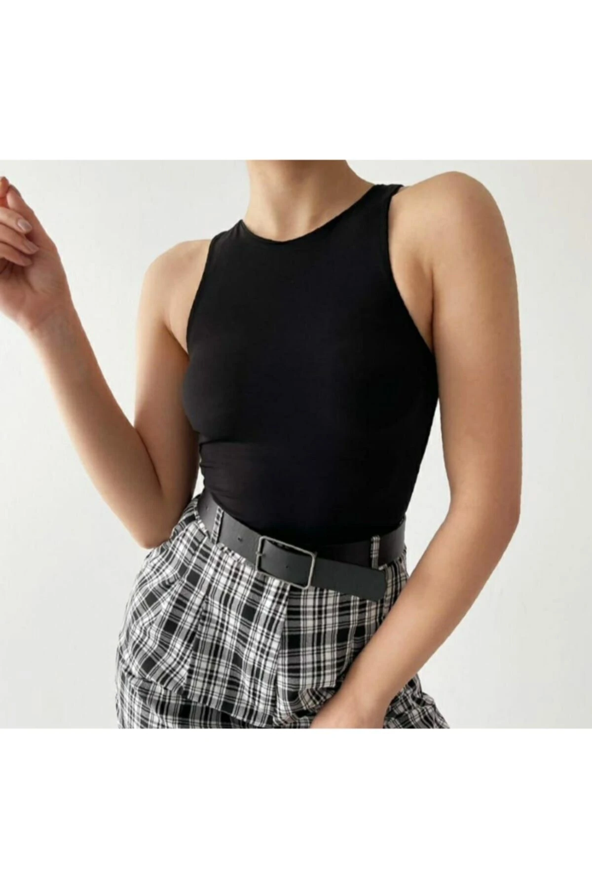 Siyah Çift Astarlı Bodysuit