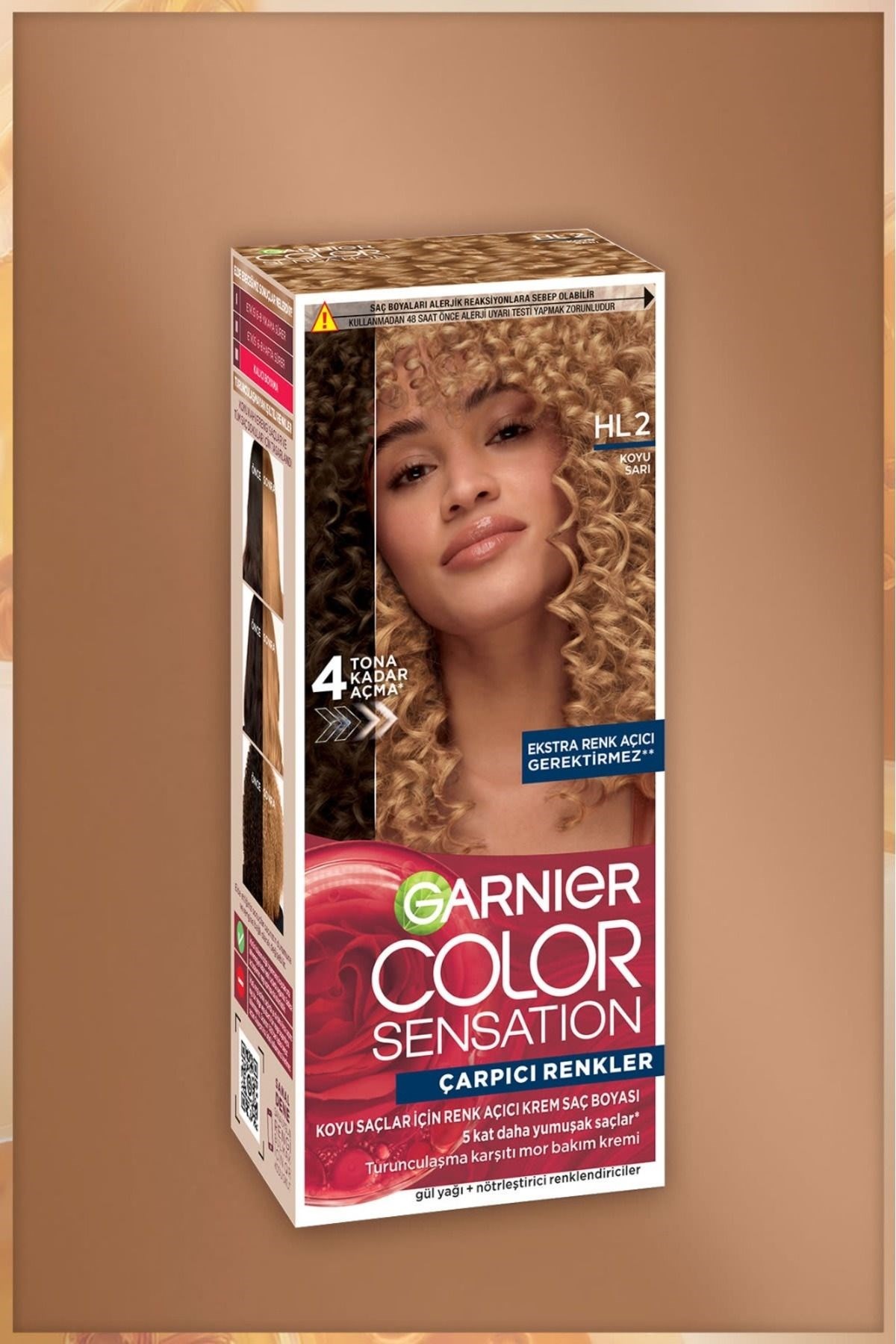 Garnier Çarpıcı Renkler HL2 Koyu Sarı Koyu Saçlar için Renk Açıcı Krem Saç Boyası