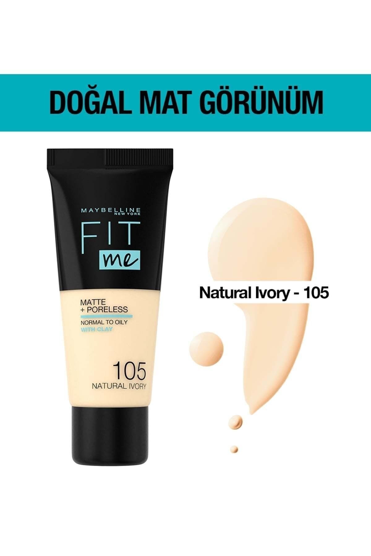 Maybelline New York  Fondöten Fit Me Matte Poreless Foundation 105 Natural Ivory