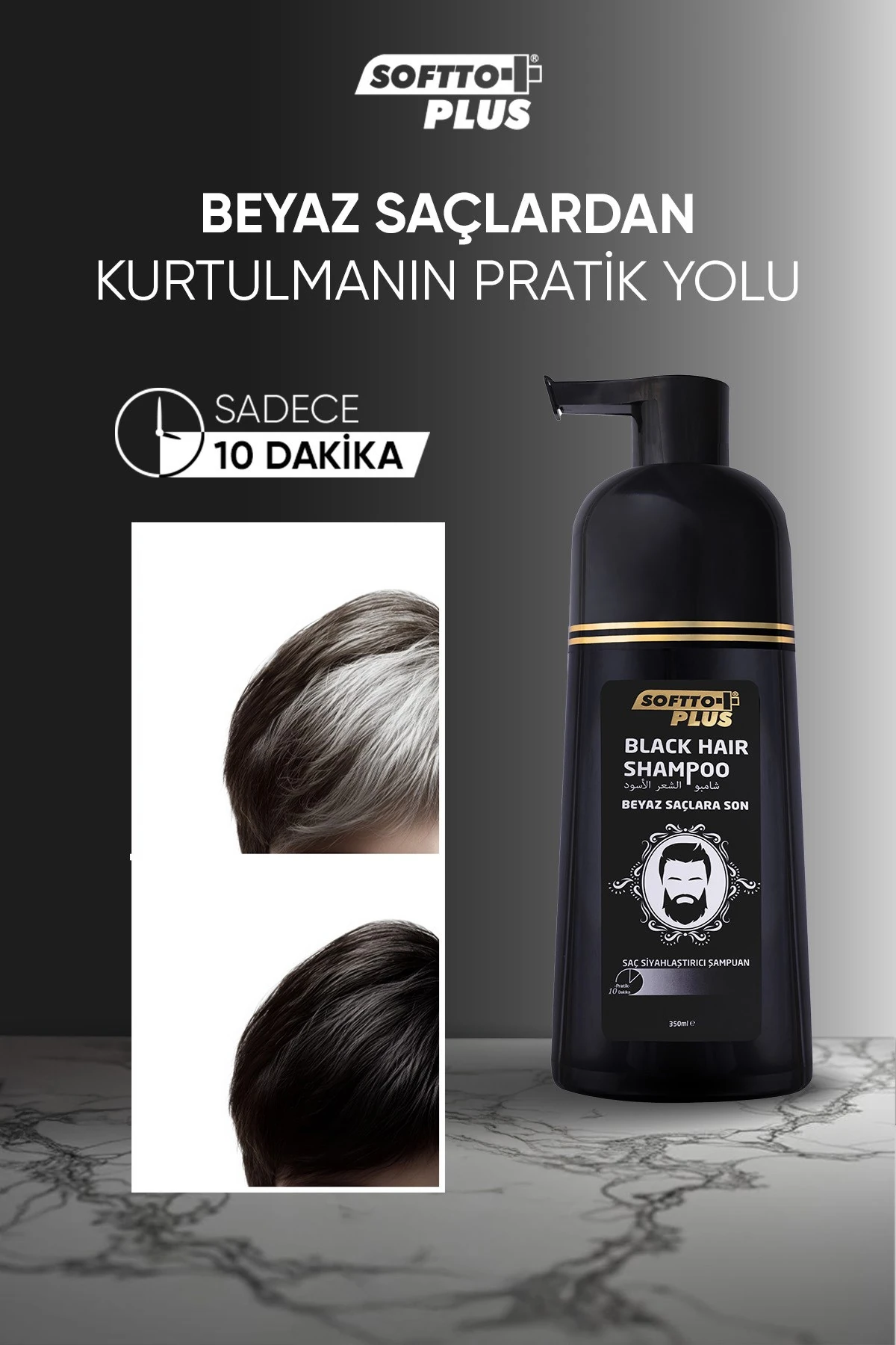 Softto Plus Black Hair Shampoo Siyahlaştırıcı 350 ml