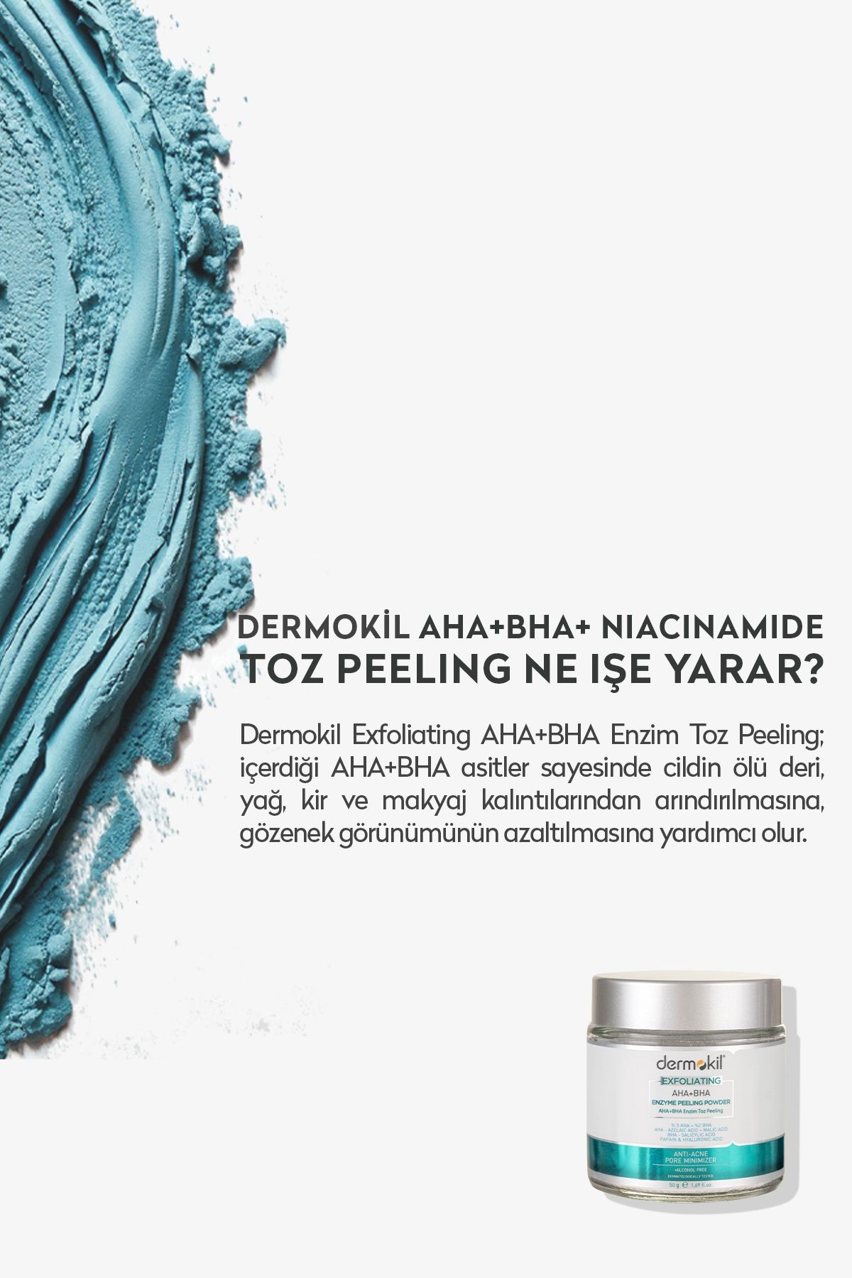 Peeling Etkili AHA+BHA+Niacinamide Enzim Toz Peeling 50 gr