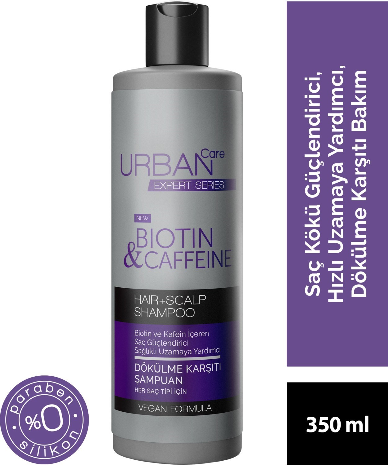 URBAN Care Expert Biotin ve Kafein Dökülme Karşıtı Saç Bakım Şampuanı-Hızlı Uzamaya Yardımcı-350 ML