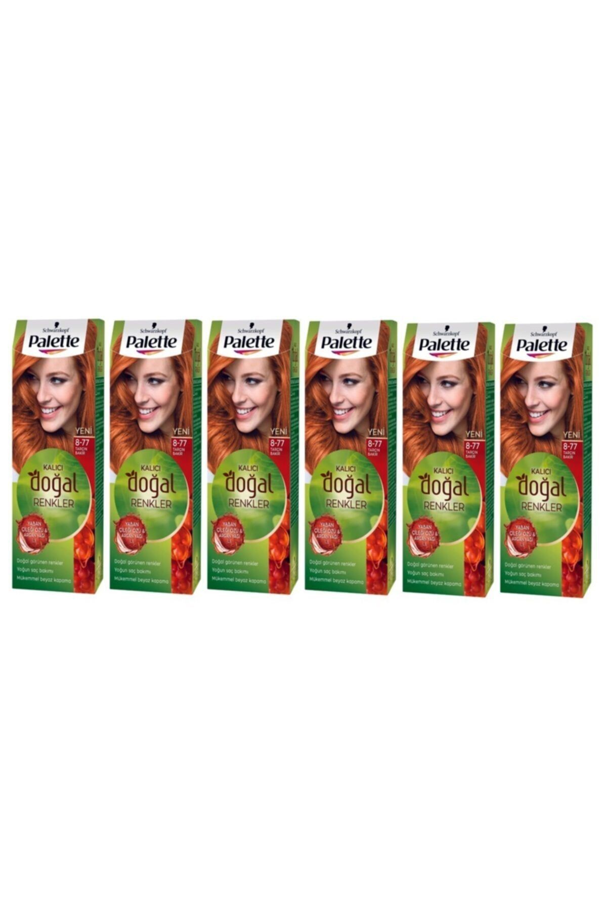 Kalıcı Doğal Renkler 8-77 Tarçın Bakır Saç Boyası 2042544-6 Lı Paket