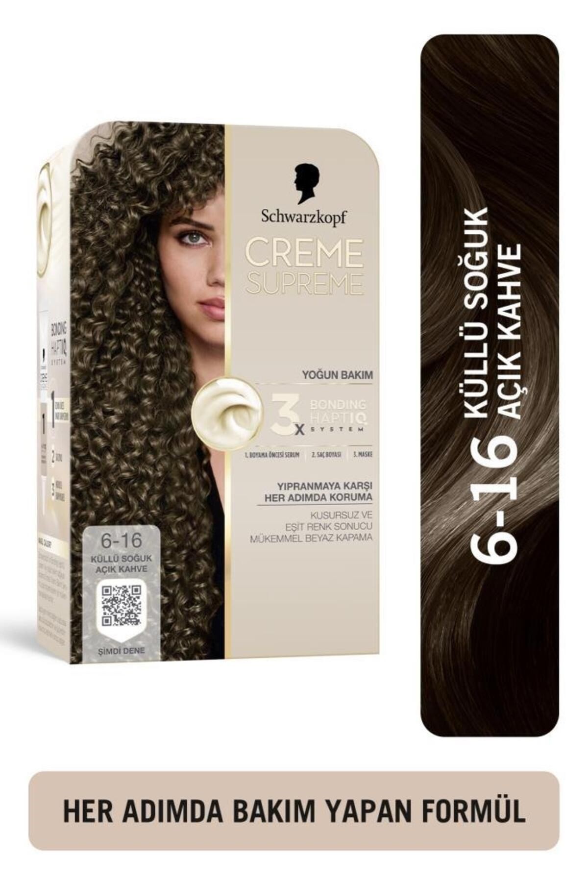 Schwarzkopf Creme Supreme Saç Boyası 6-16 Küllü Soğuk Açık Kahve