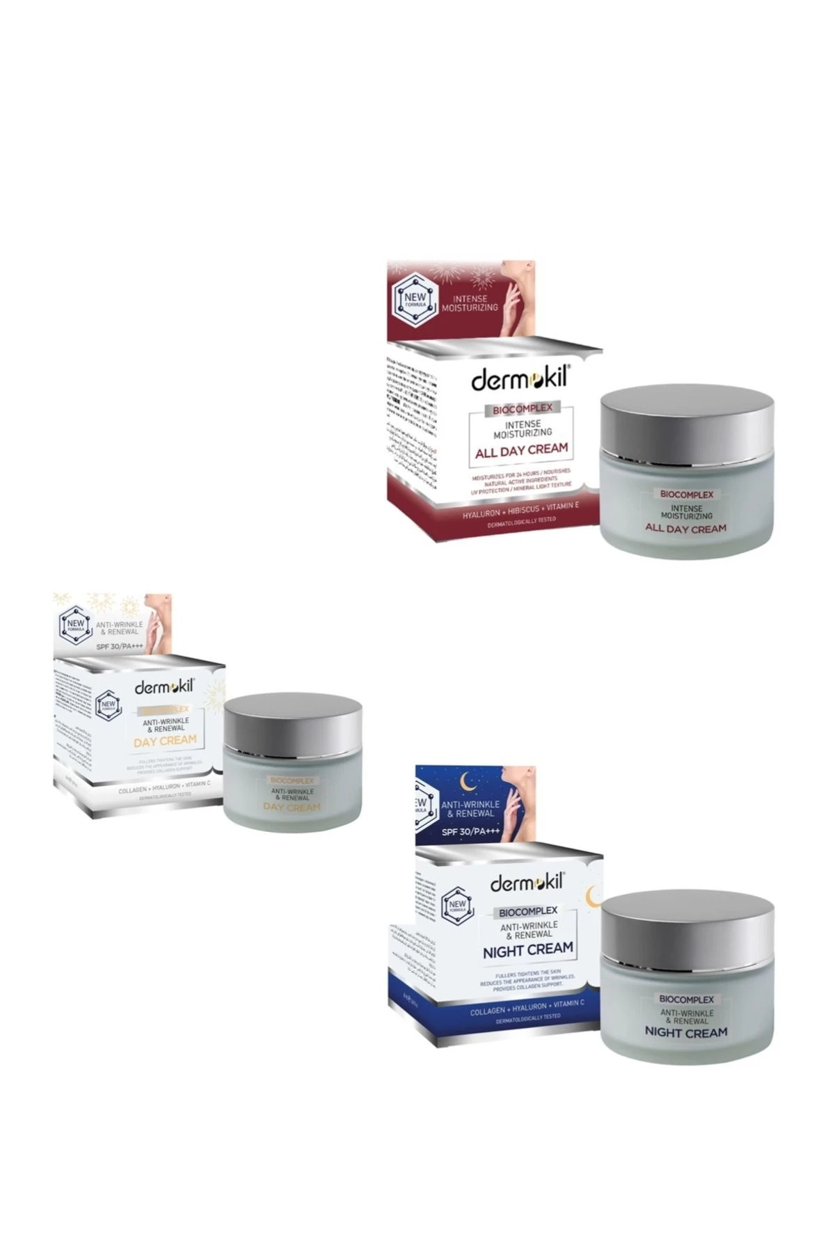 Dermokil Anti Age All Day&Night&Day 3x50 Ml Krem Set