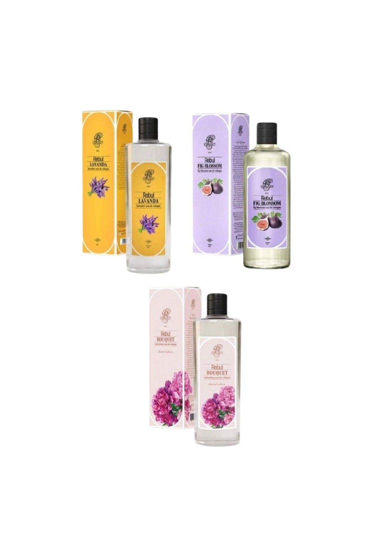 80 Derece Bouquet + Fig Blossom Incir + Lavanta Kolonya Cam Şişe 270 ML