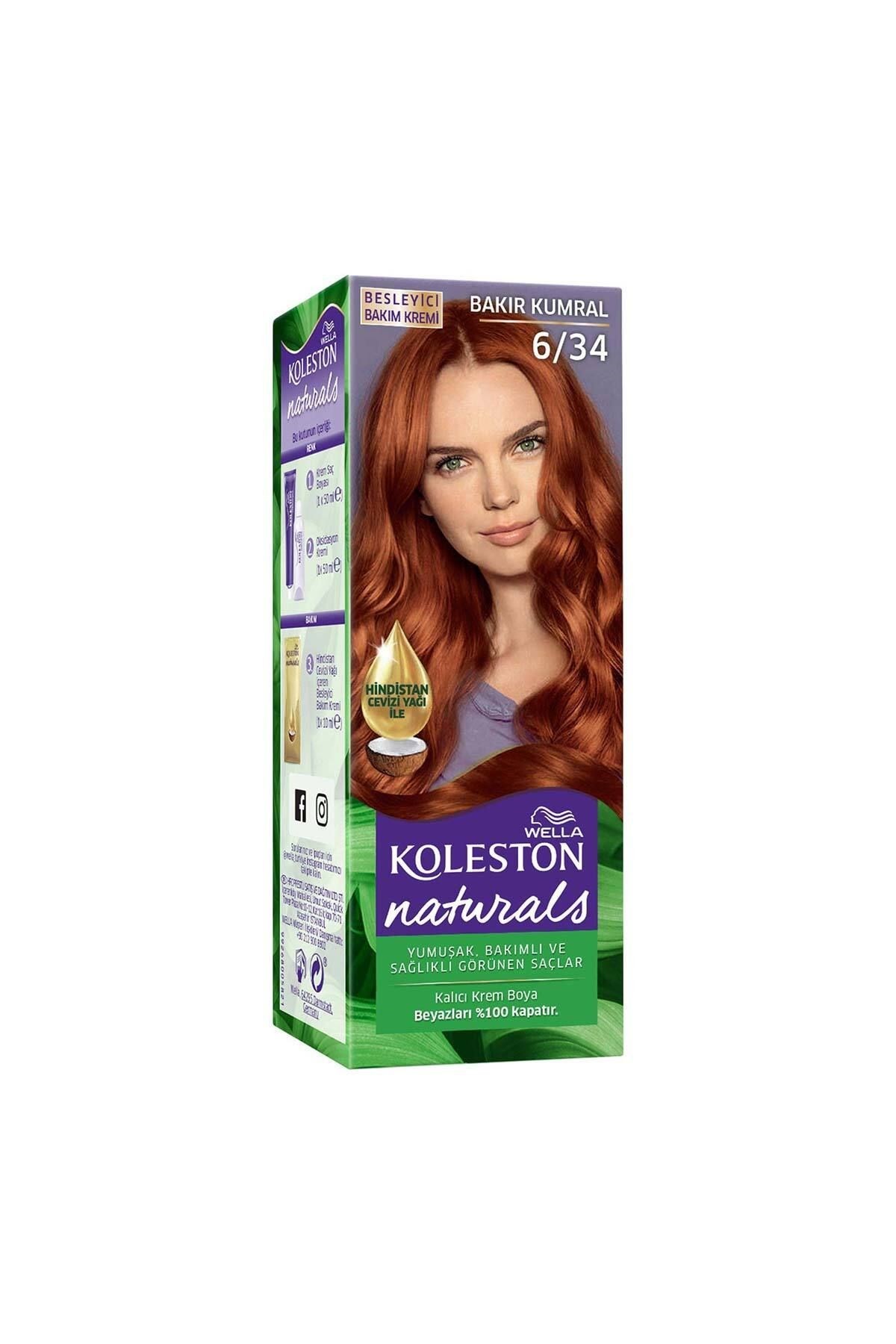 Wella Koleston Naturals Saç Boyası 6/34 Bakır Kumral