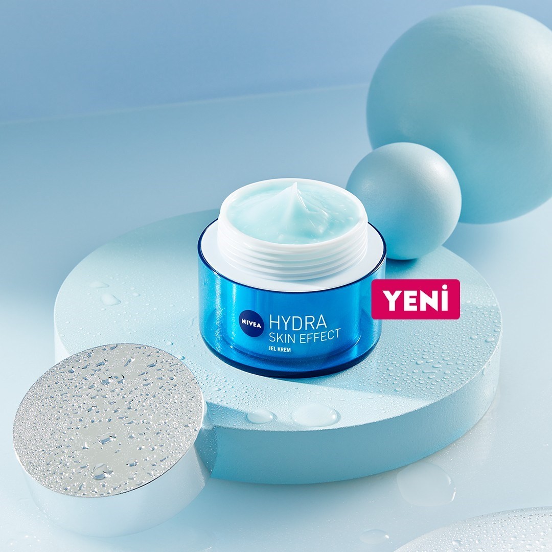 Nivea Hydra Skin Effect Nemlendirici Jel Krem 50ml, Saf Hyaluron, 72 Saat Yüz Nemlendirme, Dolgun Ci