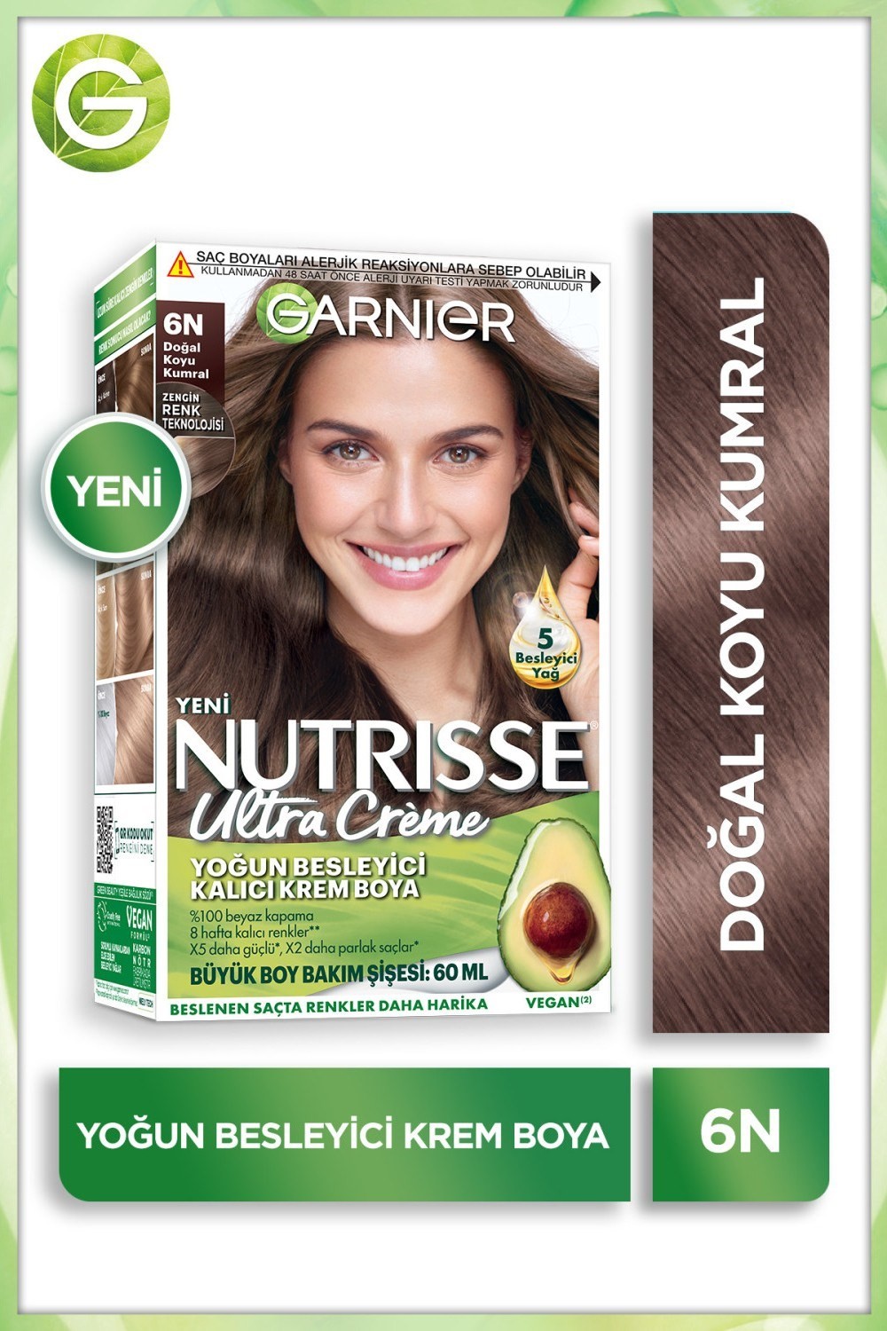 Garnier Nutrisse Yoğun Besleyici Kalıcı Krem Saç Boyası 6n Doğal Koyu Kumral