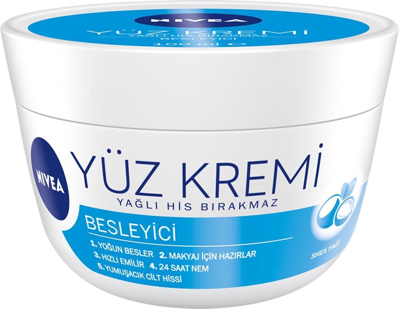 Nivea Besleyici Yüz Kremi 100ml, Makyaj Bazı, 24 Saat Nemlendirici , Hızlı Emilen Yüz Bakım Kremi