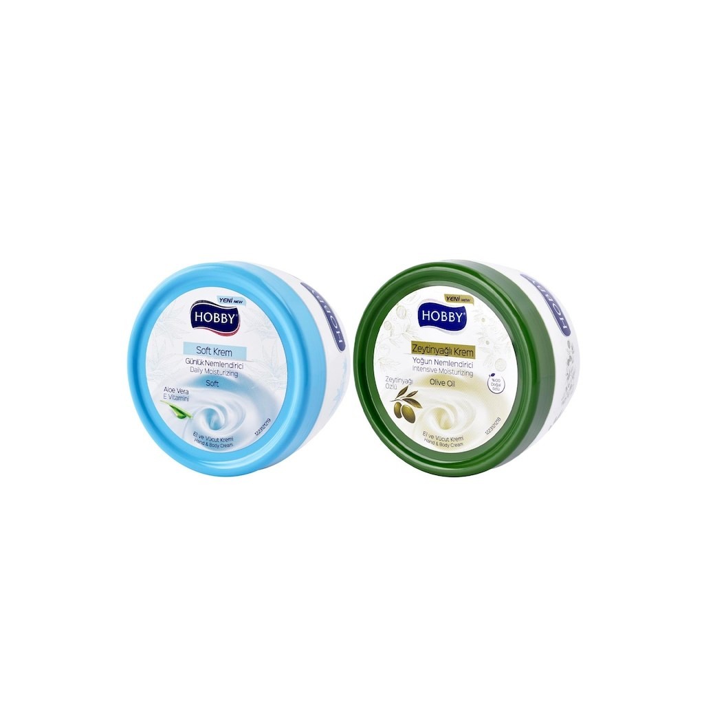 Hobby Soft Aloe Vera Özlü El ve Vücut Kremi 300 ML + Zeytinyağlı Krem 300 ML