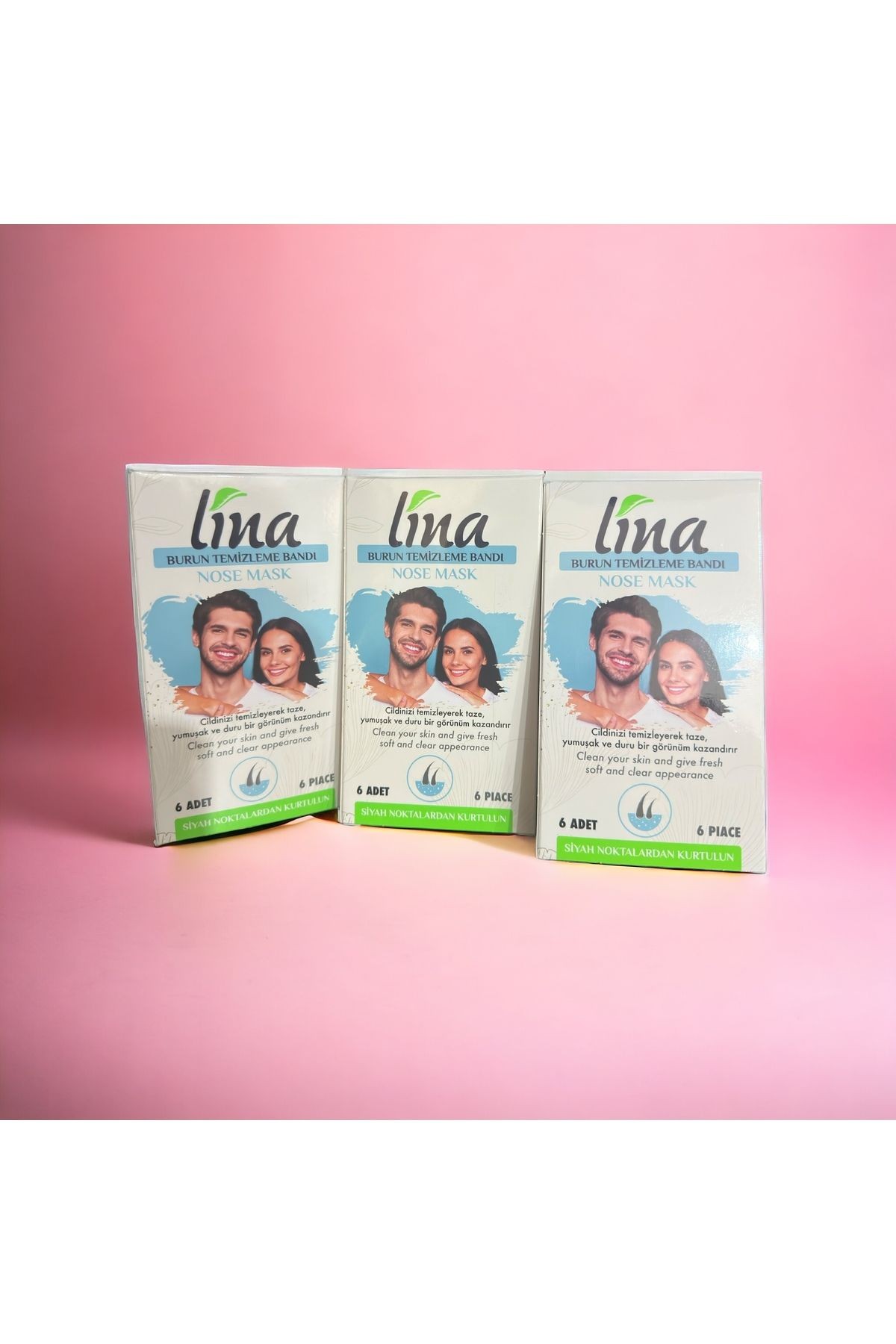 LİNA SİYAH NOKTA BURUN BANDI 6'LI-3 PAKET