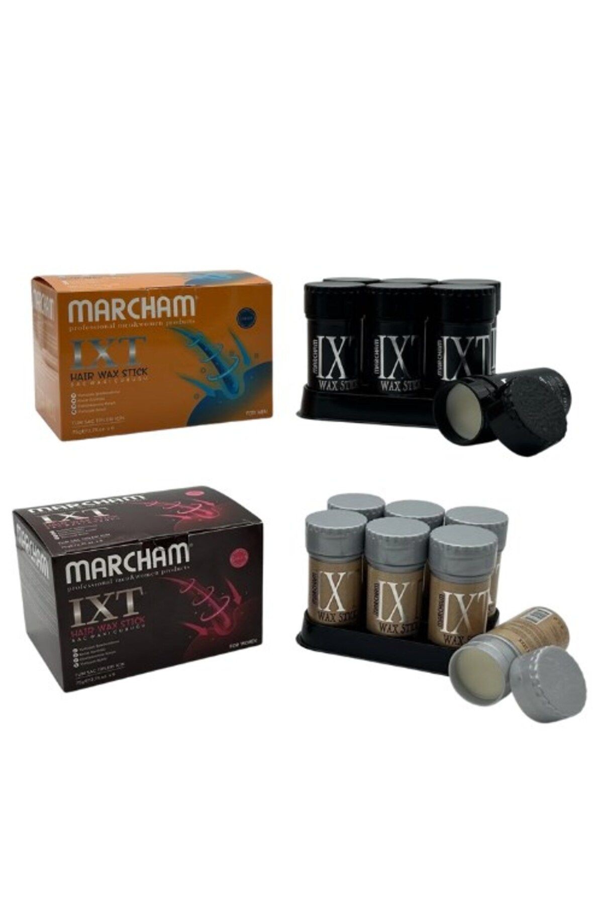 Marcham Stick WAX 75 gr - Bayanlar İçin x 6 Adet + Marcham Saç Şekillendirici Stick Wax For Men X 6