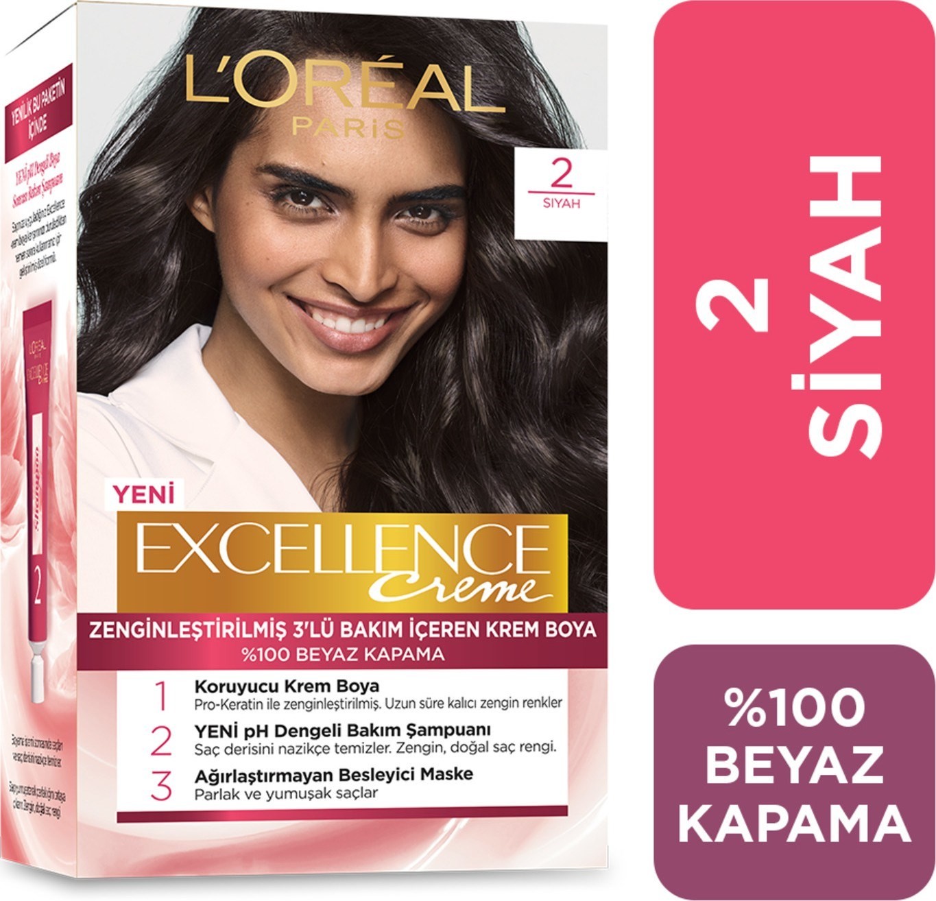 L'Oréal Paris Excellence Creme Saç Boyası 2 Siyah