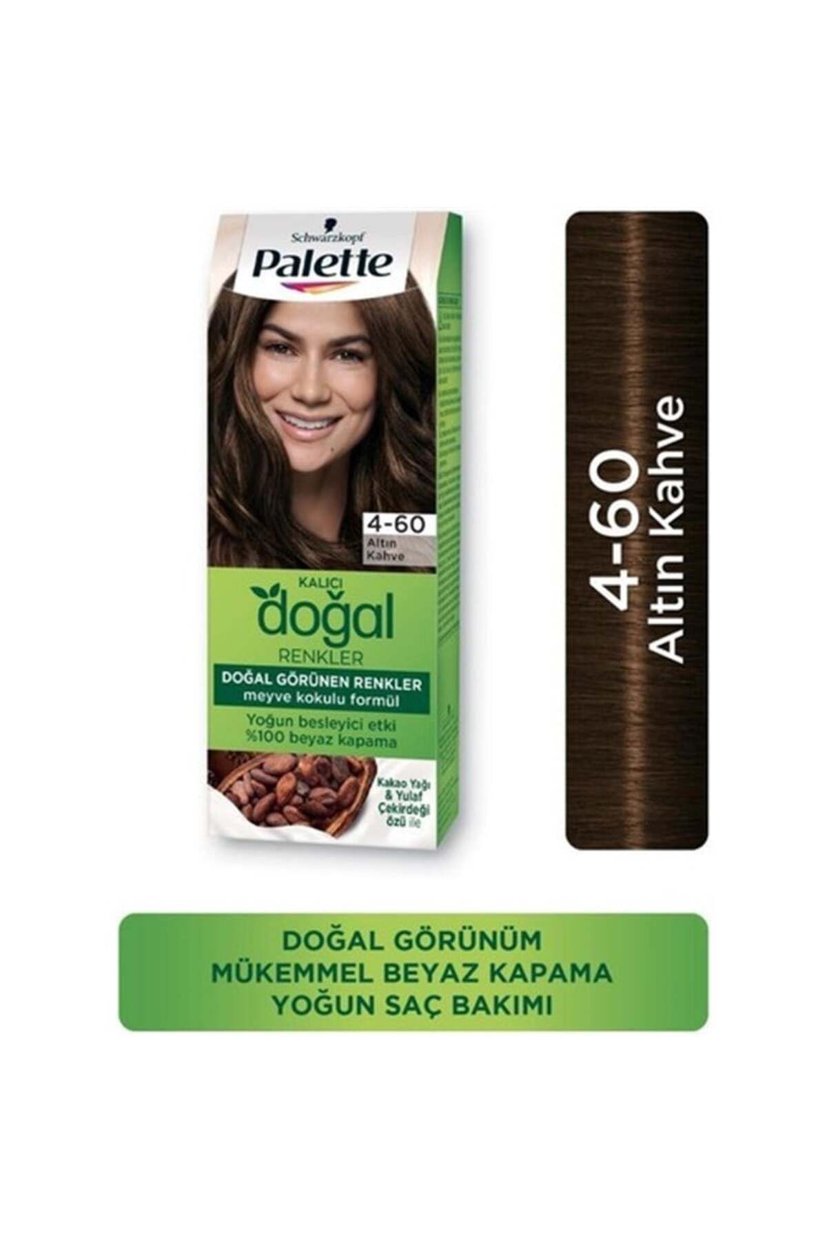 Kalıcı Doğal Renkler Saç Boyası 4-60 Altın Kahve