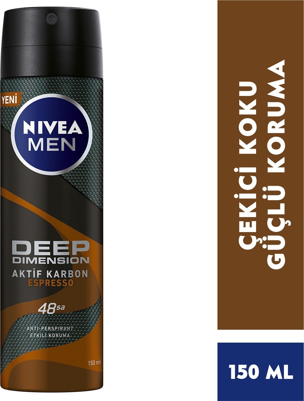 Nivea Men Erkek Sprey Deodorant Deep Dimension Espresso 48 Saat Anti-perspirant Koruma 150ml, Çekici