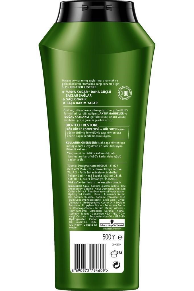 Gliss Bio-Tech Restore Güçlendirici Şampuan 2 x 500 ML