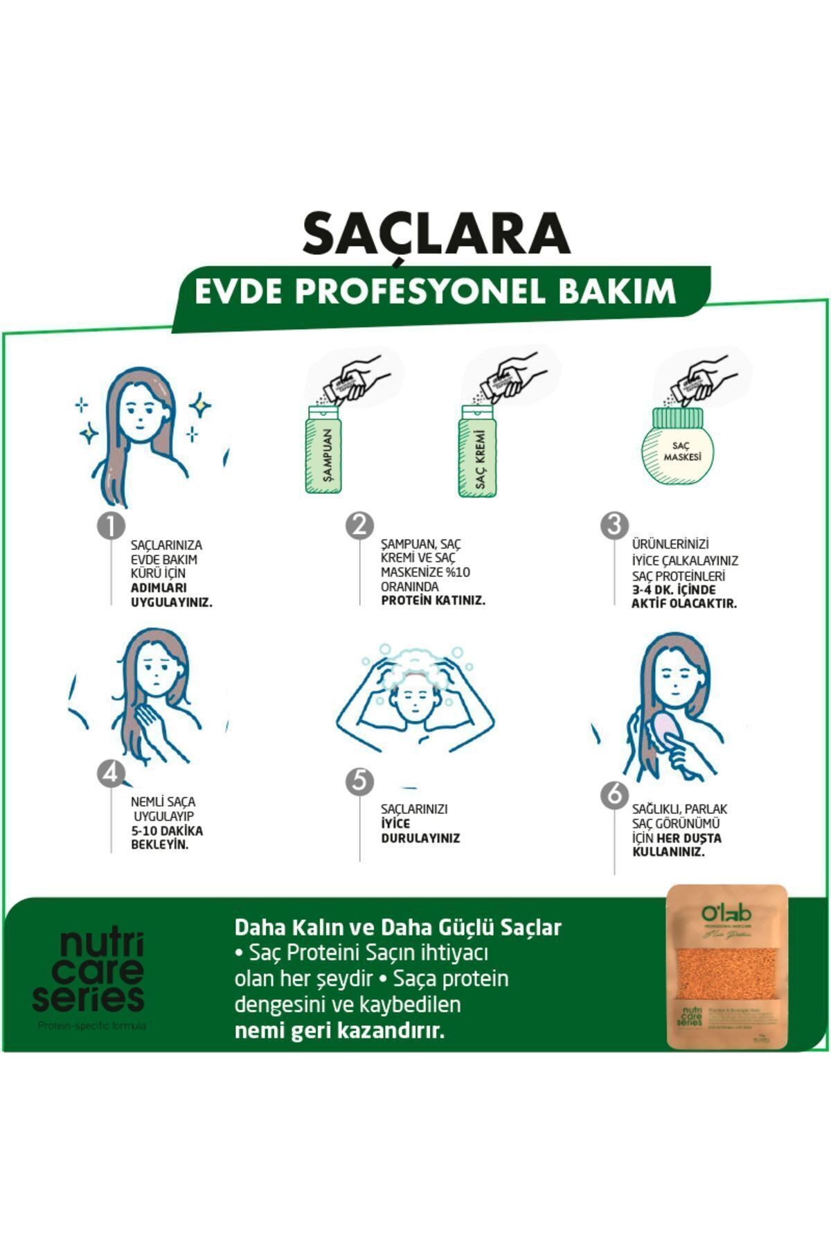O'lab Hair Care New Protein / Saç Bakım Proteini, Saç Vitamini