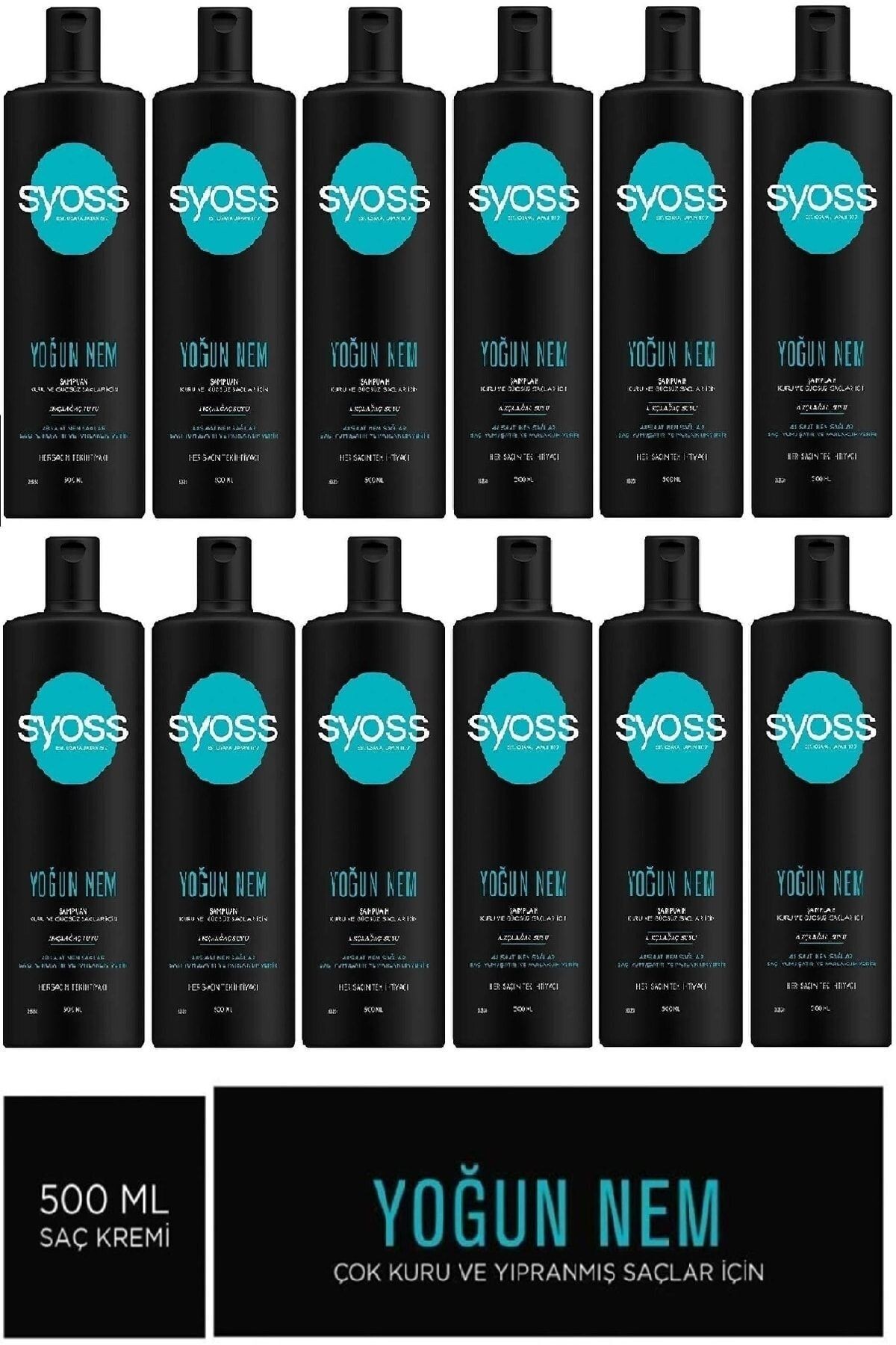 Yoğun Nem Kuru Ve Güçsüz Saçlar Için Şampuan 500 Ml X 12 Adet ( Koli )