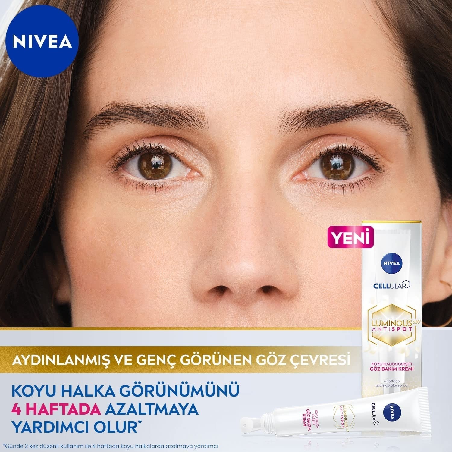 Nivea LUMINOUS630 Koyu Halka Göz Bakım Kremi, 15 Ml, Aydınlık Göz Çevresi, Hyaluronik Asit ile Yoğun