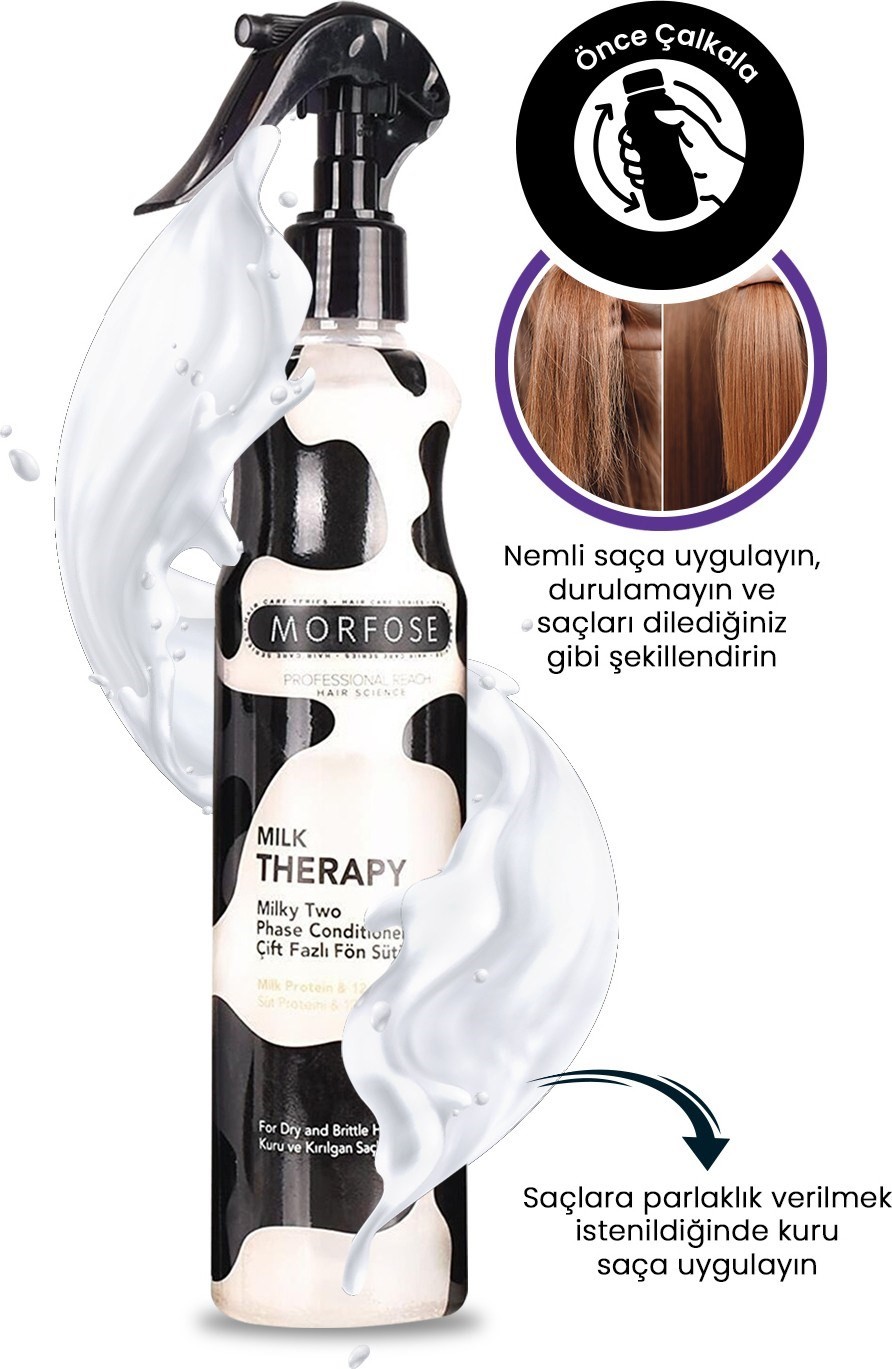 Morfose Milk Therapy Çift Fazlı Saç Bakım Fön Suyu 400 ml - Besleyici, Koruyucu Etki