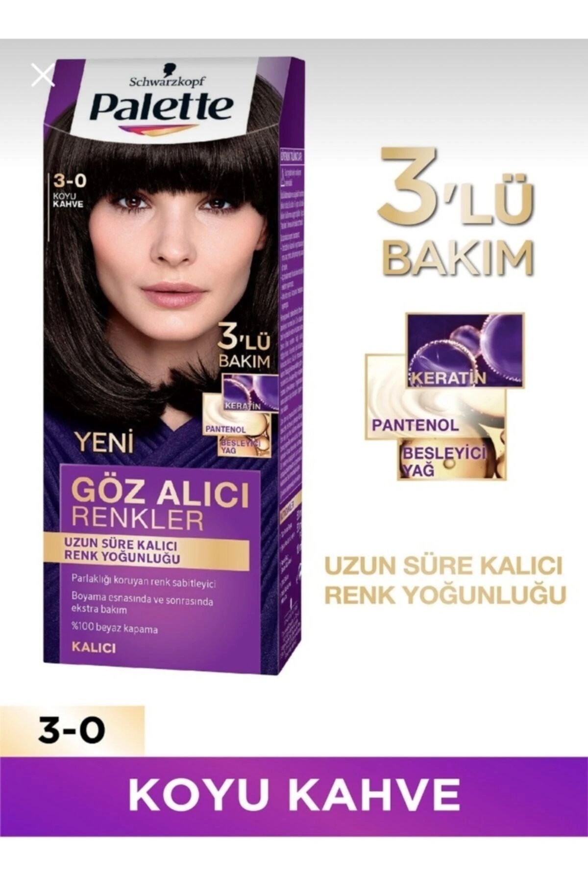 Palette Göz Alıcı Renkler 3-0 Koyu Kahve Saç Boyası X 2 Adet