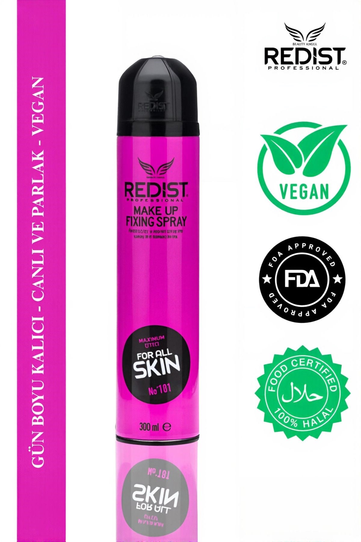 Redist Makyaj Sabitleyici Sprey – Gün Boyu Kalıcı Ve Taze Görünüm Için 300 ml Vegan