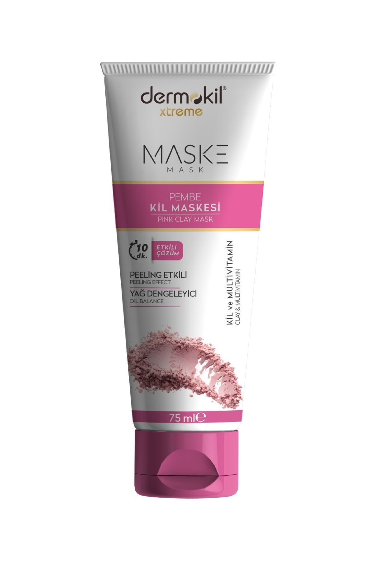 Peeling Etkili Ve Yağ Dengeleyici Pembe Kil Maskesi 75 ml