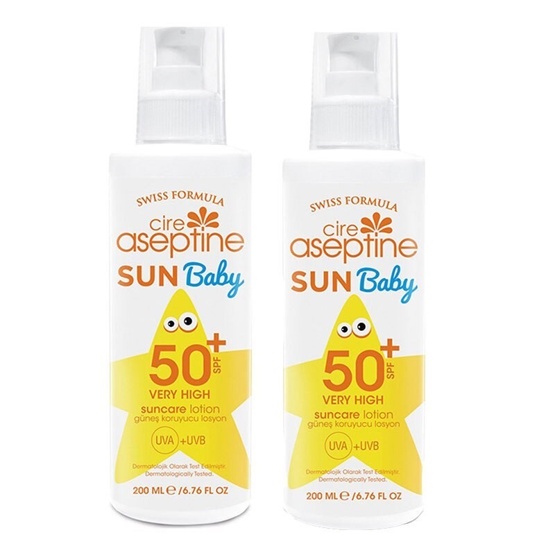 Cire Aseptine Sun Baby SPF 50+ Güneş Koruyucu Losyon 200 ml x 2 A