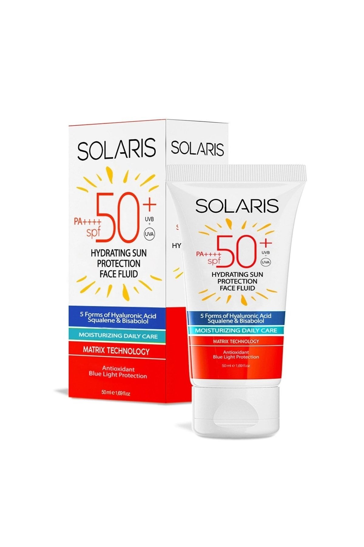 SOLARIS Tüm Cilt Tipleri Için Nemlendirici Etkili Ve Kolay Emilen Güneş Kremi Spf 50 (50 ML)