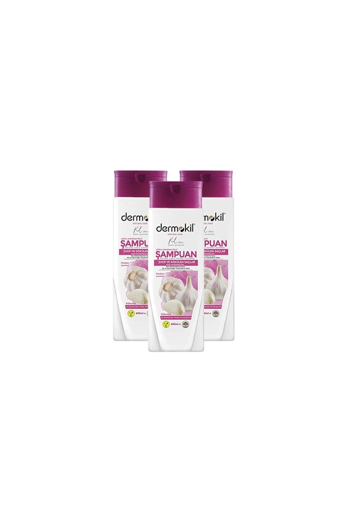 Vegan Sarımsak Özlü Bitkisel Şampuan 400 ml x 3 Adet