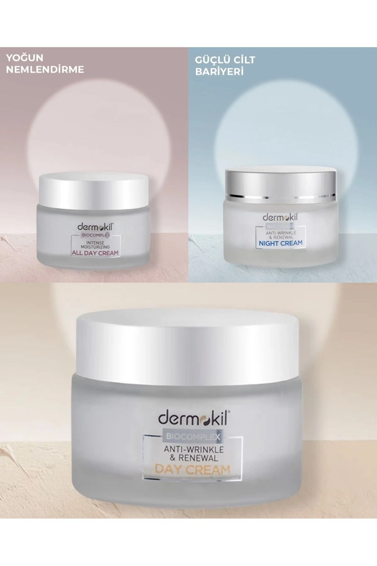 Dermokil Anti Age All Day&Night&Day 3x50 Ml Krem Set