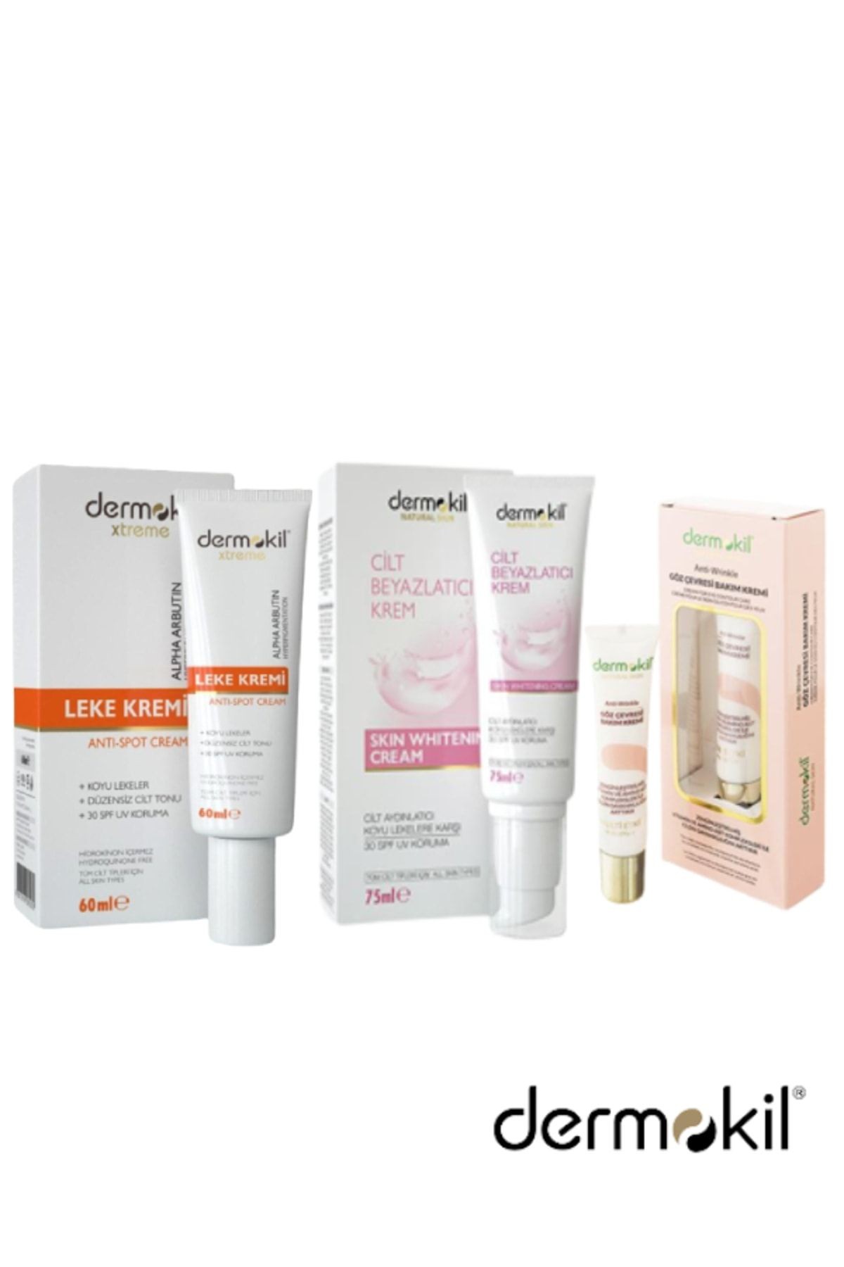 Cilt Beyazlatıcı Krem 75ml & Antı Spot Leke Kremi 60 ml & Göz Çevresi Kremi 15 ml
