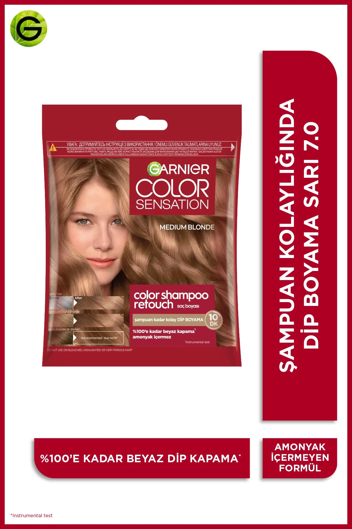 Garnier Color Shampoo Retouch Şampuan Kolaylığında Dip Boyası, Sarı 7.0