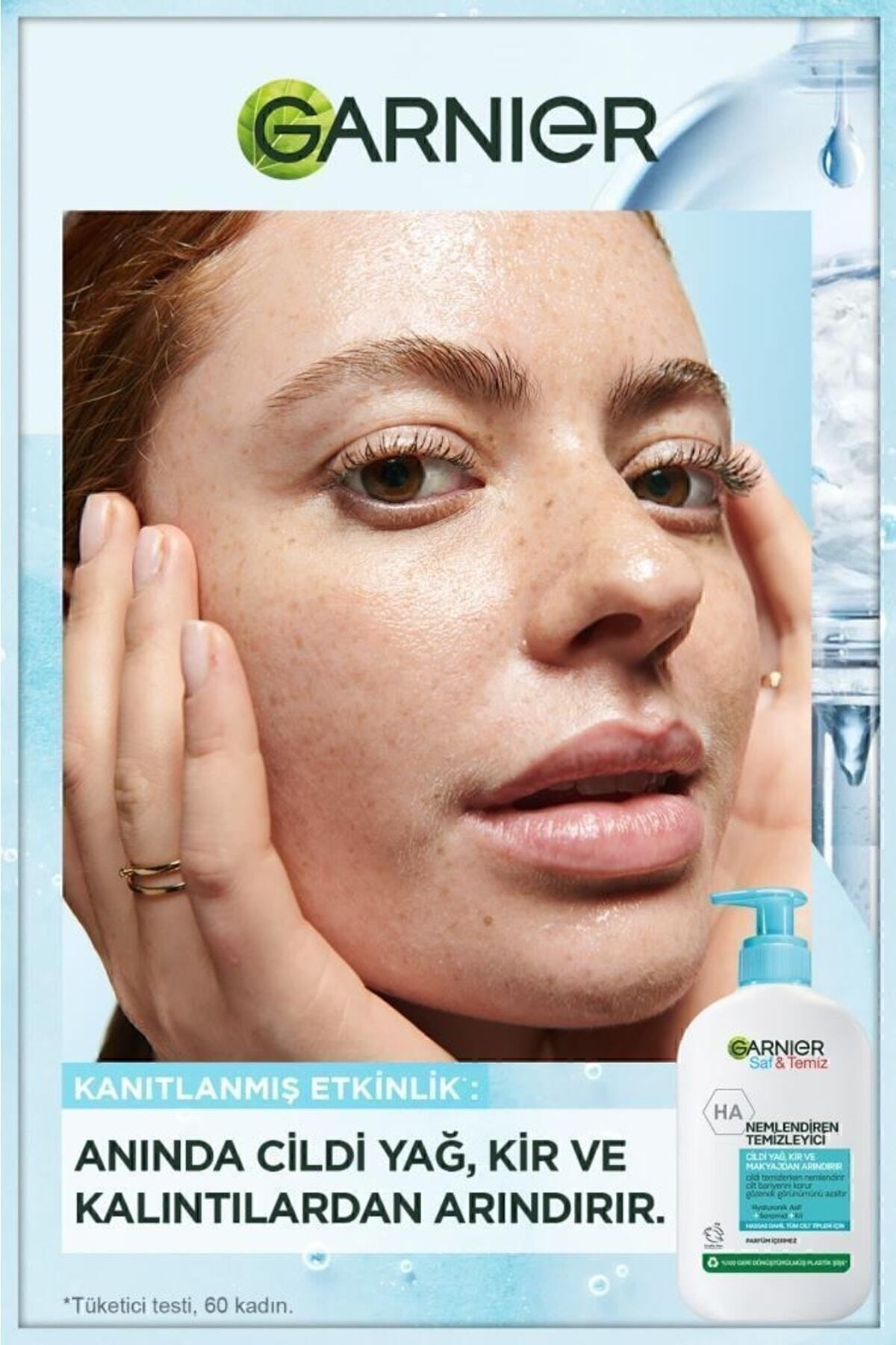 Garnier Saf& Temiz Nemlendiren Temizleyici [ Hyaluronik Asit Seramid Kil] 250 ml Yüz Temizleme Jeli