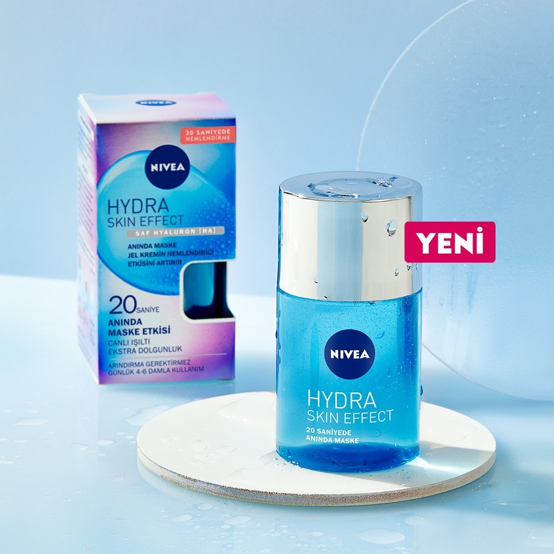 Nivea Hydra Skin Effect 20 Saniyede Anında Yüz Maskesi 100ml, Saf Hyaluron, 72 Saat Nemlendirme, Dol