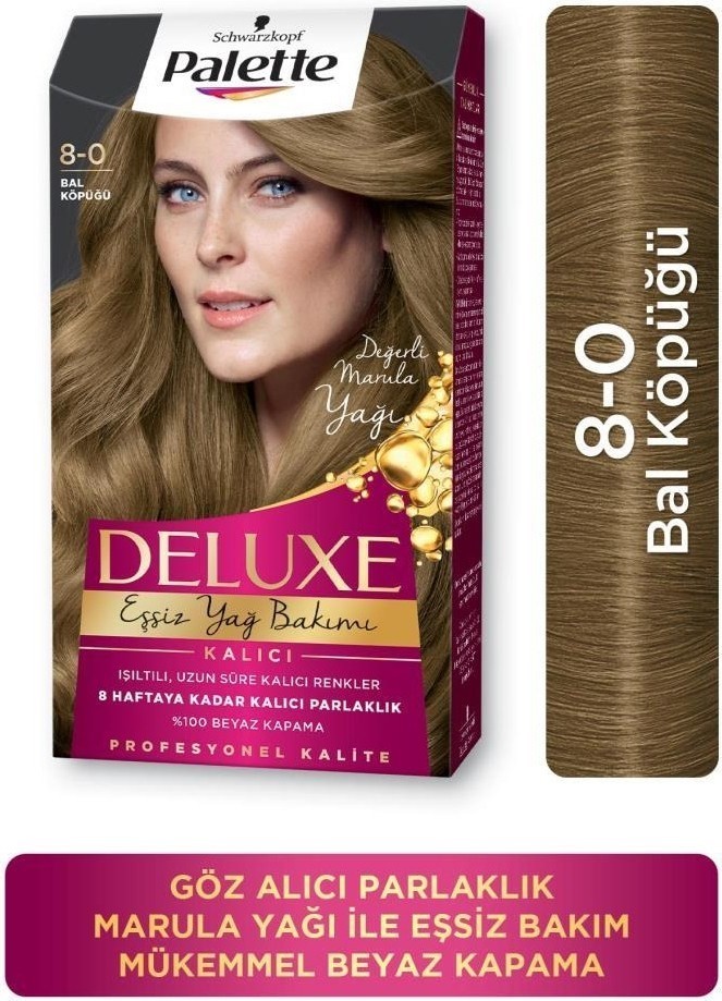 Palette Deluxe Kalıcı Renkler 8-0 Bal Köpüğü Saç Boyası