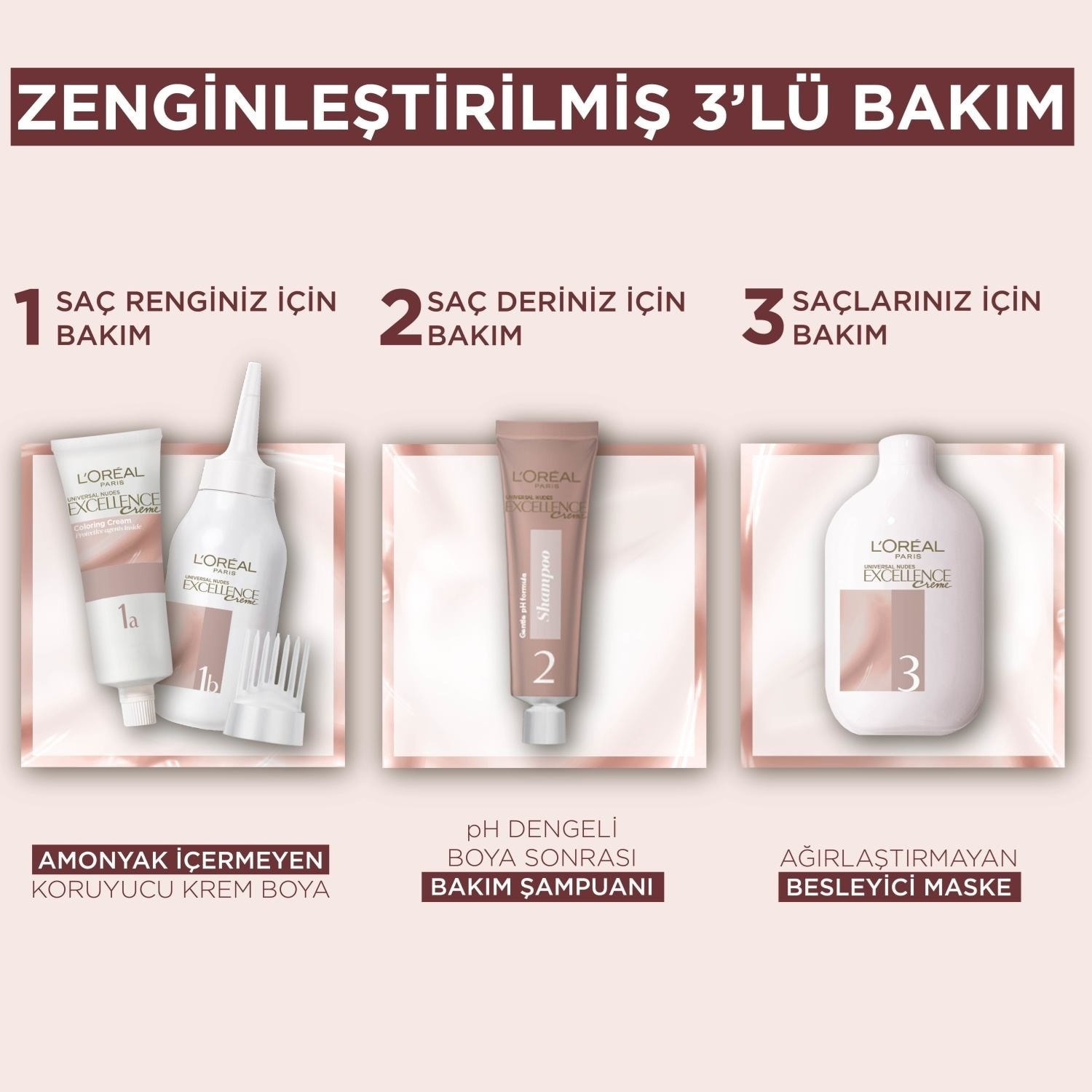 L'Oréal Paris L’oréal Paris Excellence Creme Nude Renkler Saç Boyası – 4u Nude Kahve
