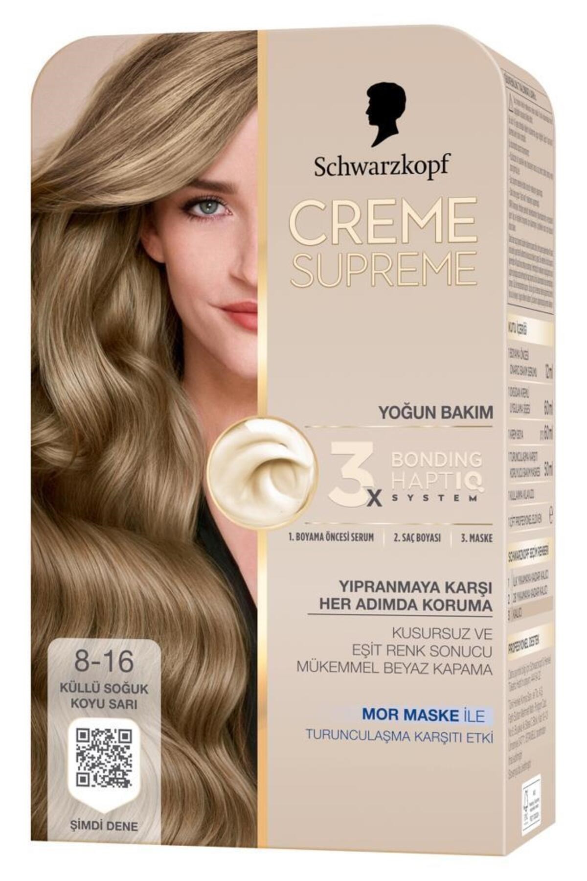 Schwarzkopf Creme Supreme Saç Boyası 8-16 Küllü Soğuk Koyu Sarı
