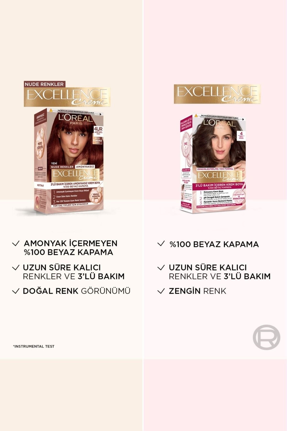 L'Oreal Paris Excellence Creme Amonyaksız 4UR Nude Koyu Kızıl Saç Boyası