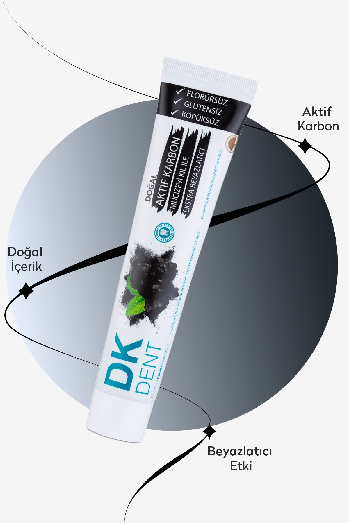 Dermokil Dk Dent Aktif Karbon Florürsüz Diş Macunu 75 ml 2'li Set