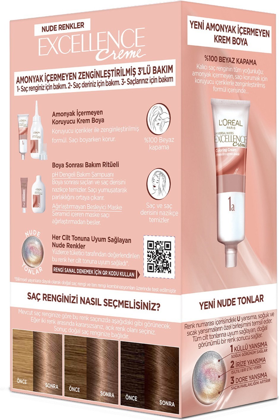 L’oréal Paris Excellence Creme Nude Renkler Saç Boyası – 6u Nude Koyu Kumral