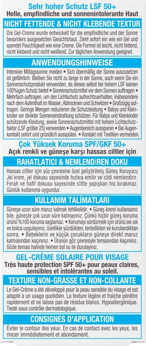 Garnier Ambre Solaire Sensitive Expert+ Güneşe Karşı Hassas Ciltler için SPF50+ Güneş Koruyucu Jel K